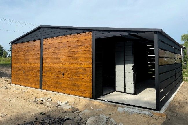 Garaż drewnopodobny schowek domek blaszany 8x6m |wiata 9x6 10x7 11x8|