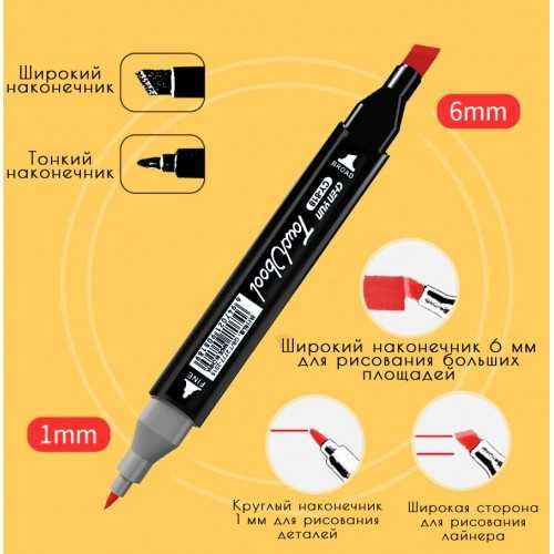 Набор двусторонних маркеров для скетчинга и рисования Touch Qiuci 120