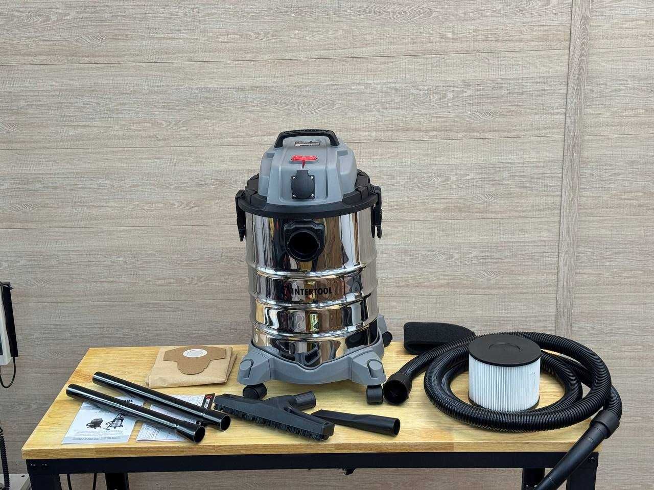 Пылесос для стройки, из Синхростартом, 30 л HEPA фильтр Intertool