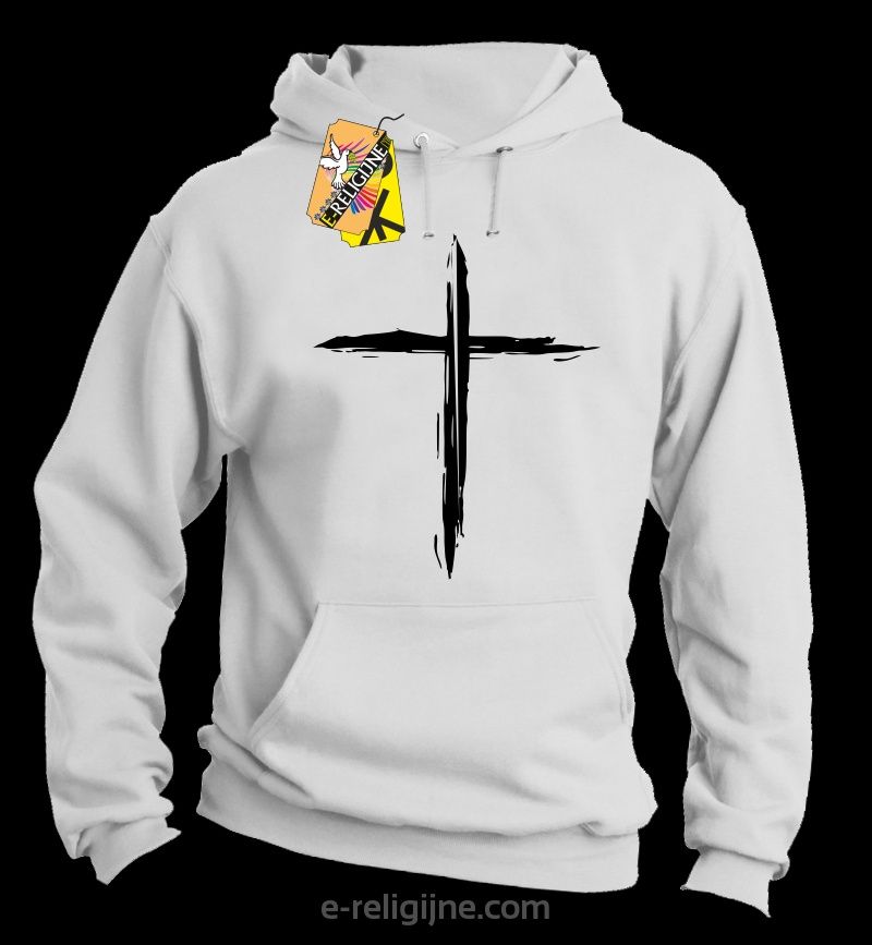 Krzyż malowany - Bluza męska z kapturem 8 rozmiarów Nowa religijna