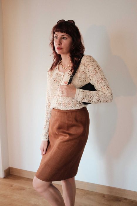 Blusa Vintage em Croché Creme – Estilo Artesanal