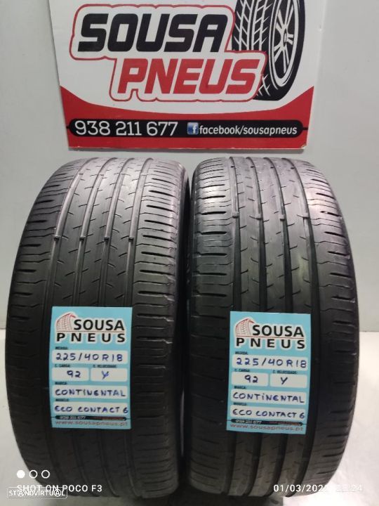 2 pneus semi novos 225-40r18 continental - oferta dos portes 120 euros