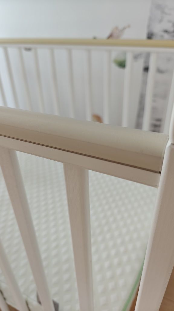 Łóżeczko niemowlęce 120x60 Woodies + materac lateksowy Hevea
