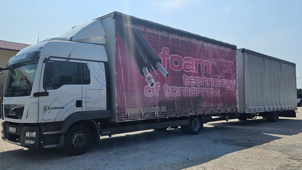 MAN MAN TGL 12,250  Zestaw TANDEM - MAN TGL 8,250 EURO 6 250KM + Przyczepa KRUKENMEIER