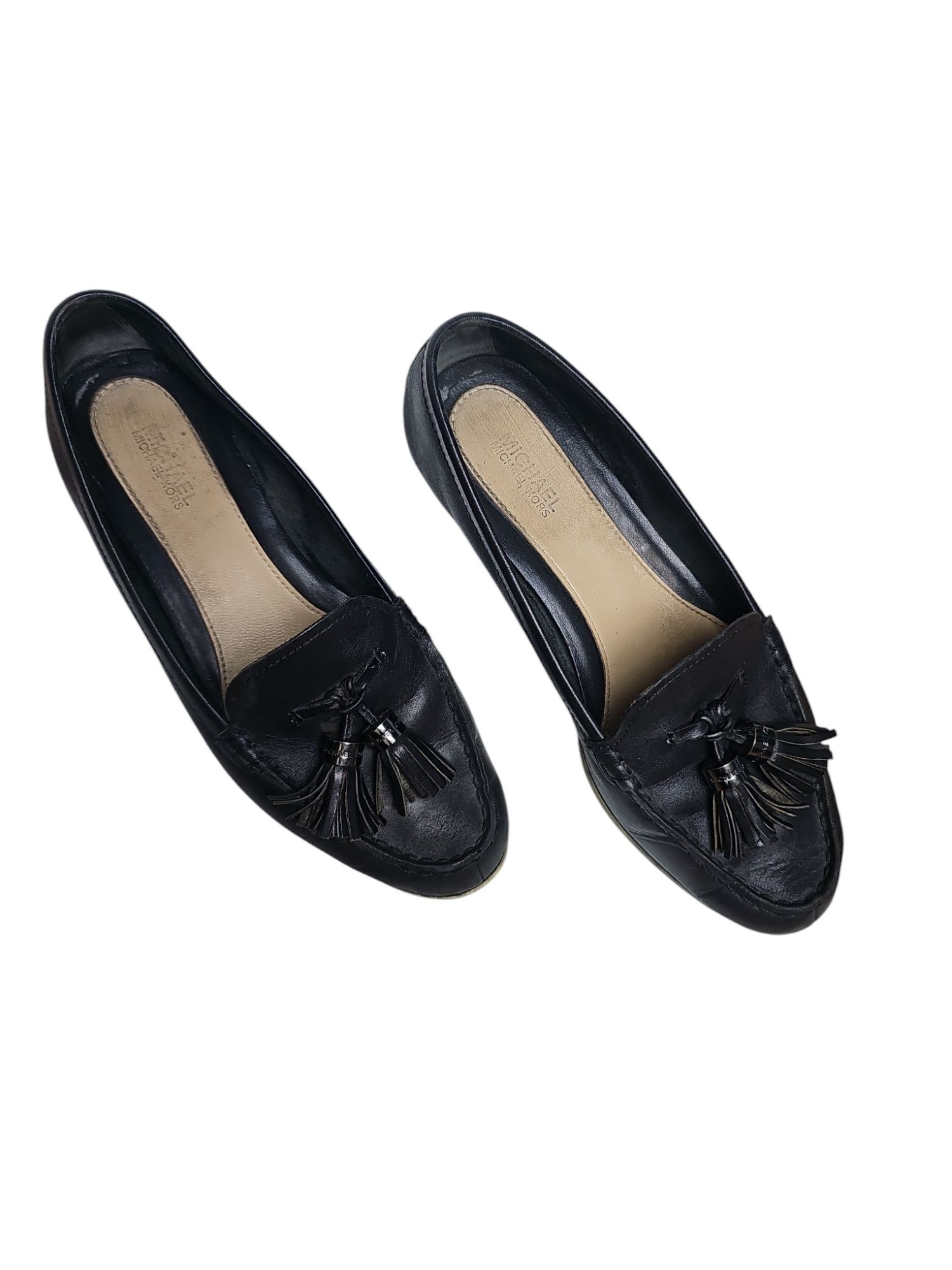Mokasyny slip on Michael Kors skóra naturalna skórzane frędzlami