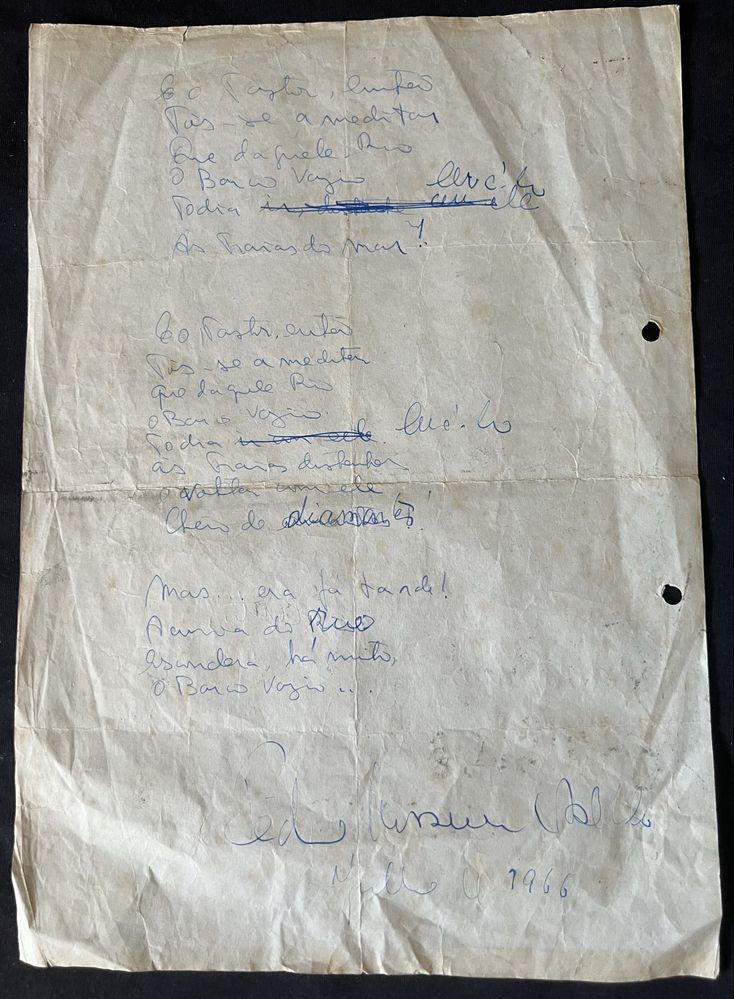 Poesia original do poeta e escritor Pedro Homem de Mello