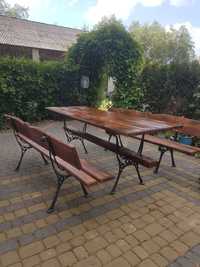 Solidne meble ogrodowe stół i dwie ławki