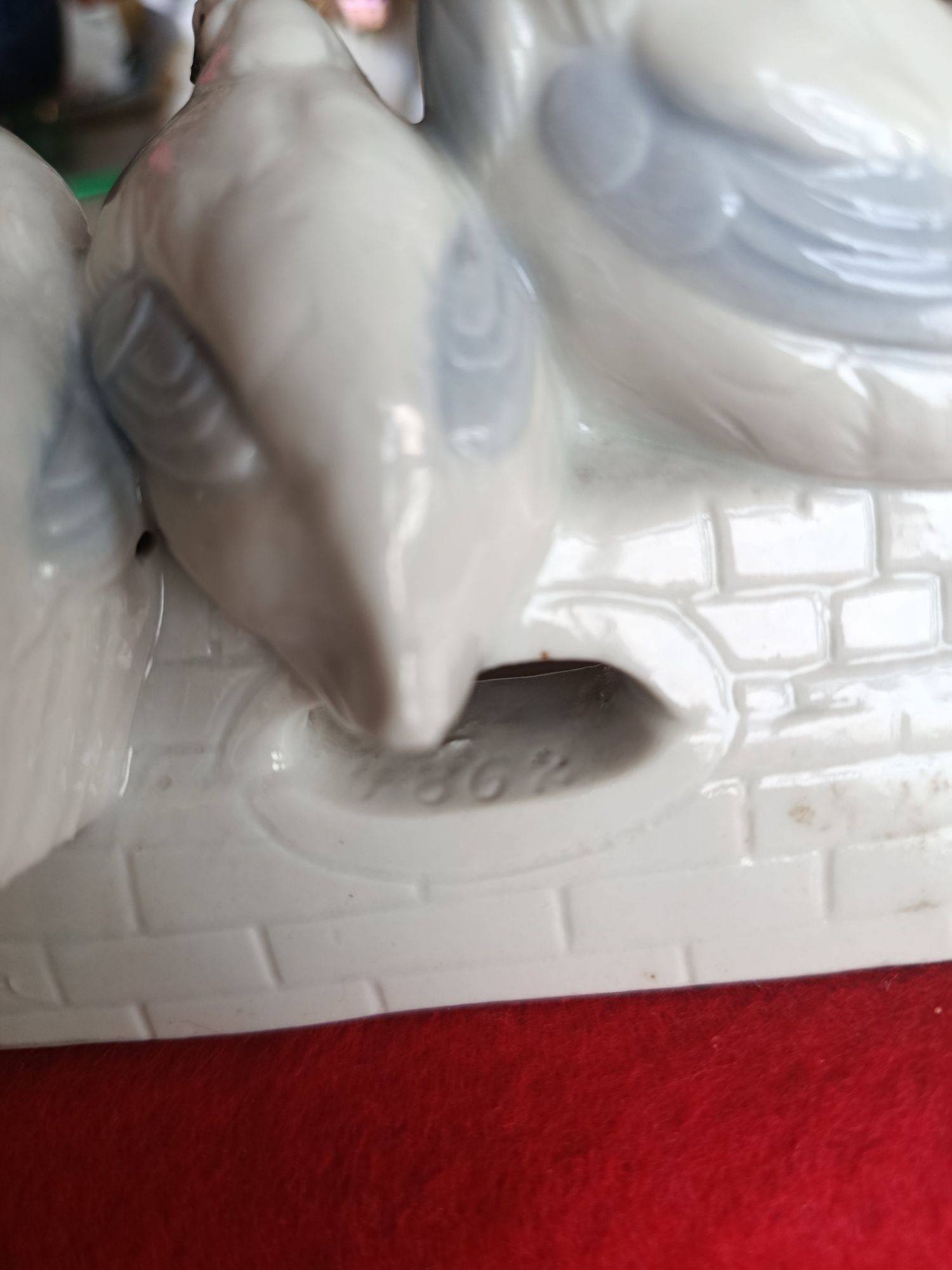 Porcelanowy kogut kury figurka paterka stara  przedwojenna
