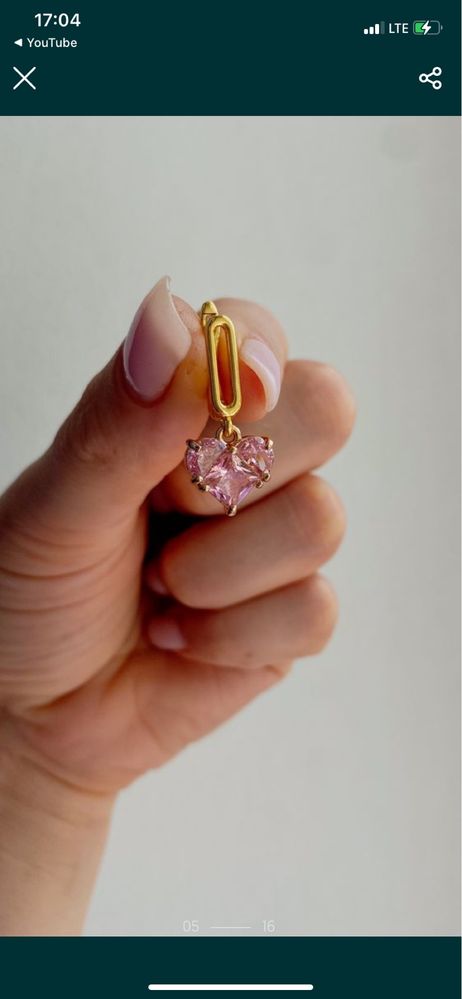 Сережки з серцями .Ручна робота