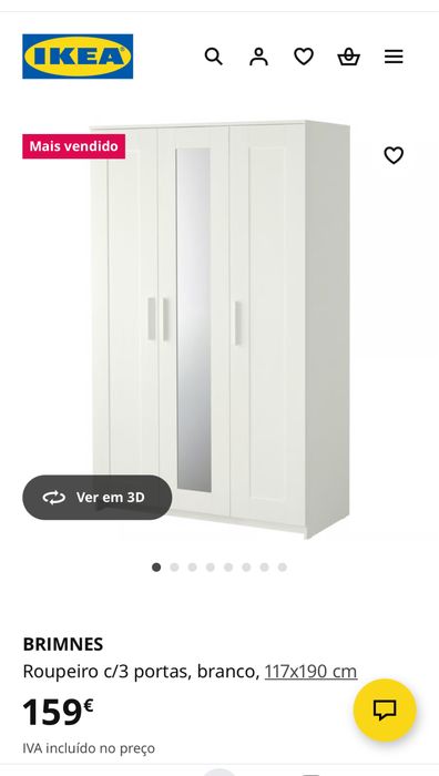 Roupeiro 3 portas Brimnes Ikea