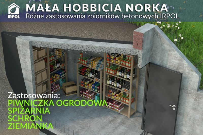 Betonowa PIWNICZKA OGRODOWA spiżarka, ziemianka, piwnica schron Kraków