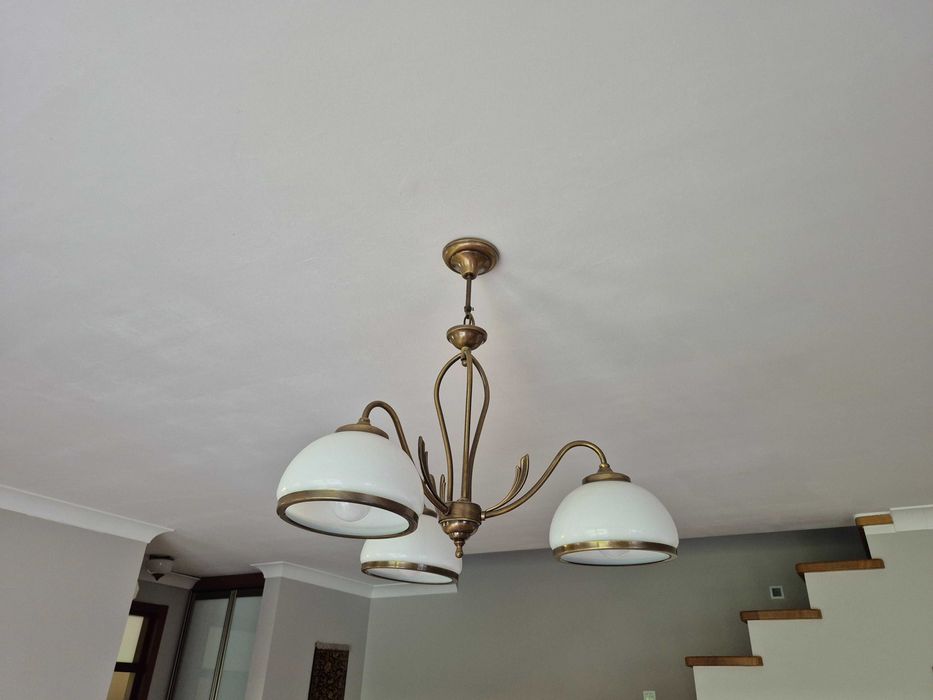 Żyrandol potrójny (metal, szkło)