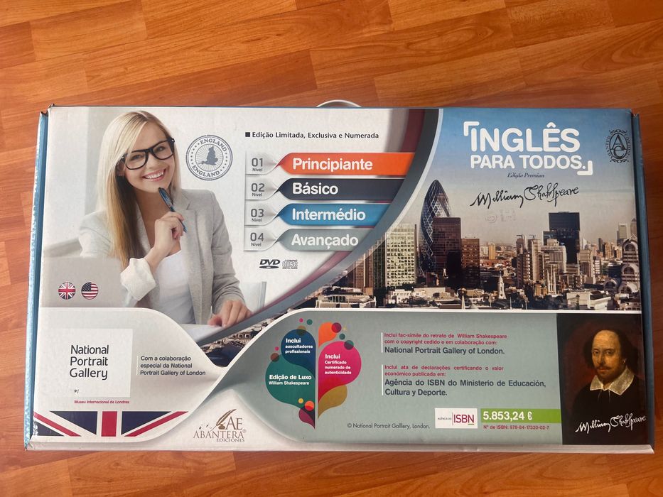 Pack curso inglês completo novo e lacrado com 16 dvds e livros