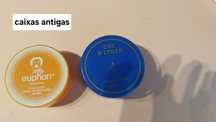 Caixas antigas de pastilhas e creme