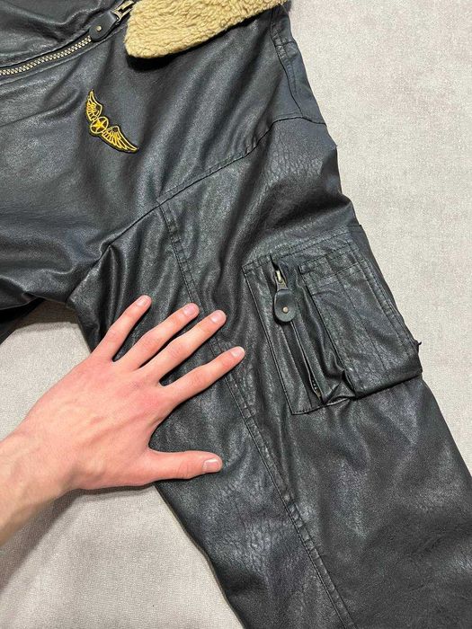 Вінтажний Бомбер MA - 1 Шкіряний Чоловічий Чорний Alpha Industries XL