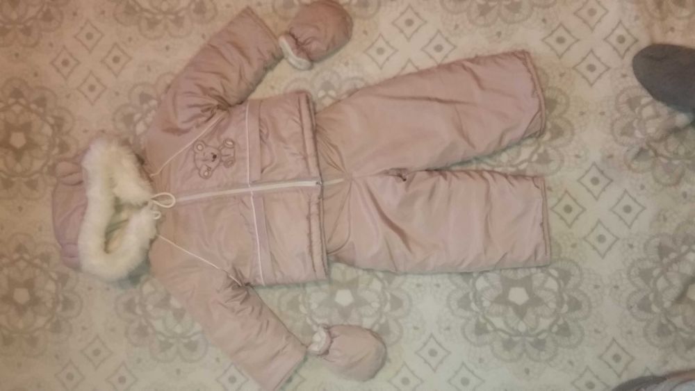 Конверт-трансформер, зимний комбинезон на овчине, 0-18 мес.