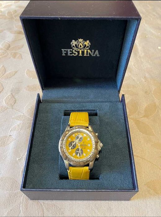 Relógio FESTINA | Yellow Sun | Bracelete Nova Pele | C/ Caixa Original