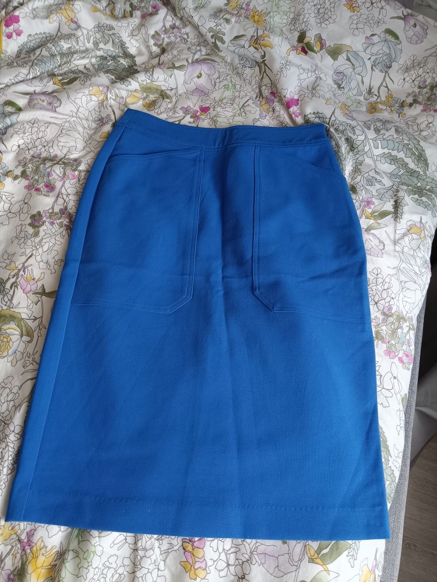 Reserved 34 XS chabrowa spódnica niebieska midi