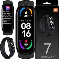 Smart Band M7 pomiar ciśnienia pulsoksymetr sen kroki aplikacja