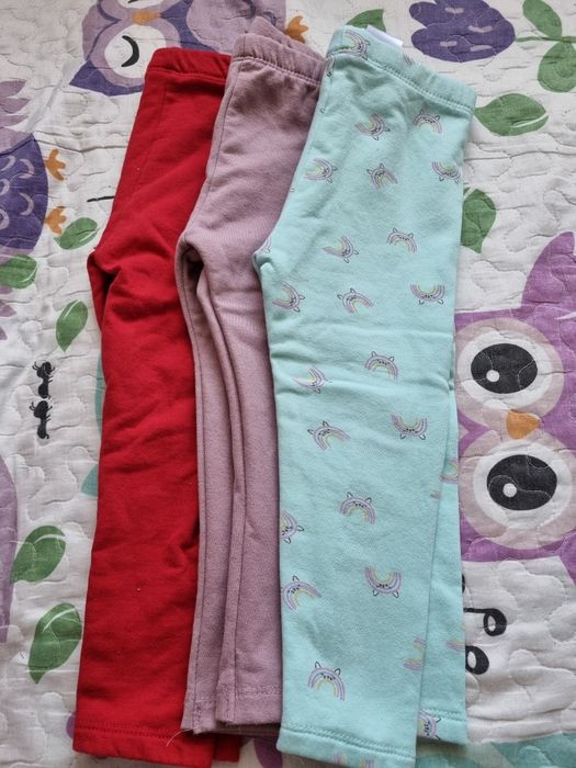 Leginsy dla dziewczynki z meszkiem plus leginsy i bluzy zestaw