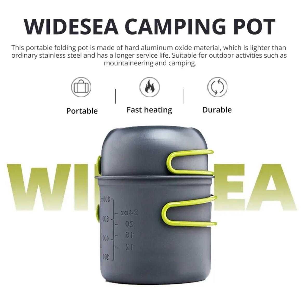 Zestaw naczyń campingowych WIDESEA WSC - 101. Nowy.