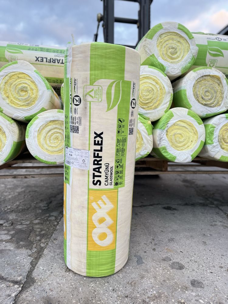Wełna szklana żółta Starflex grubość 10 cm lambda 0,032 ODE premium