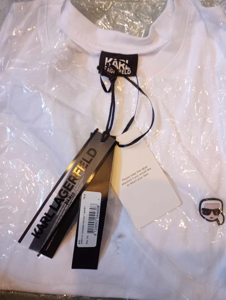 Biały t-shirt Karl Lagerfeld