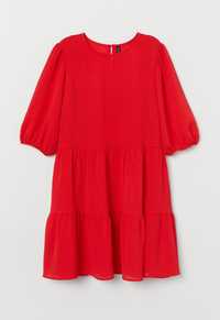 Jaskrawoczerwone trapezowa sukienka H&M XS