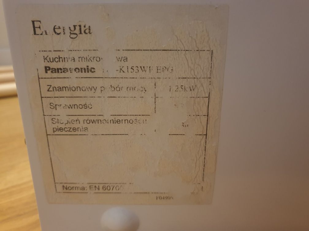 Kuchenka mikrofalowa Panasonic NN-K153, mikrofala, mikrofalówka