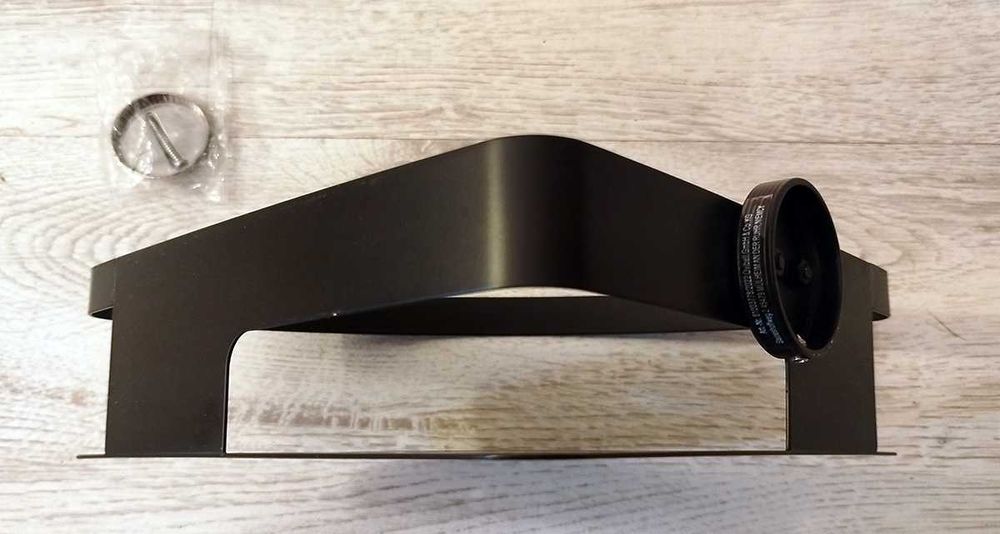 Półka łazienkowa narożna metalowa czarna mocowana na śruby 22cm x 8cm
