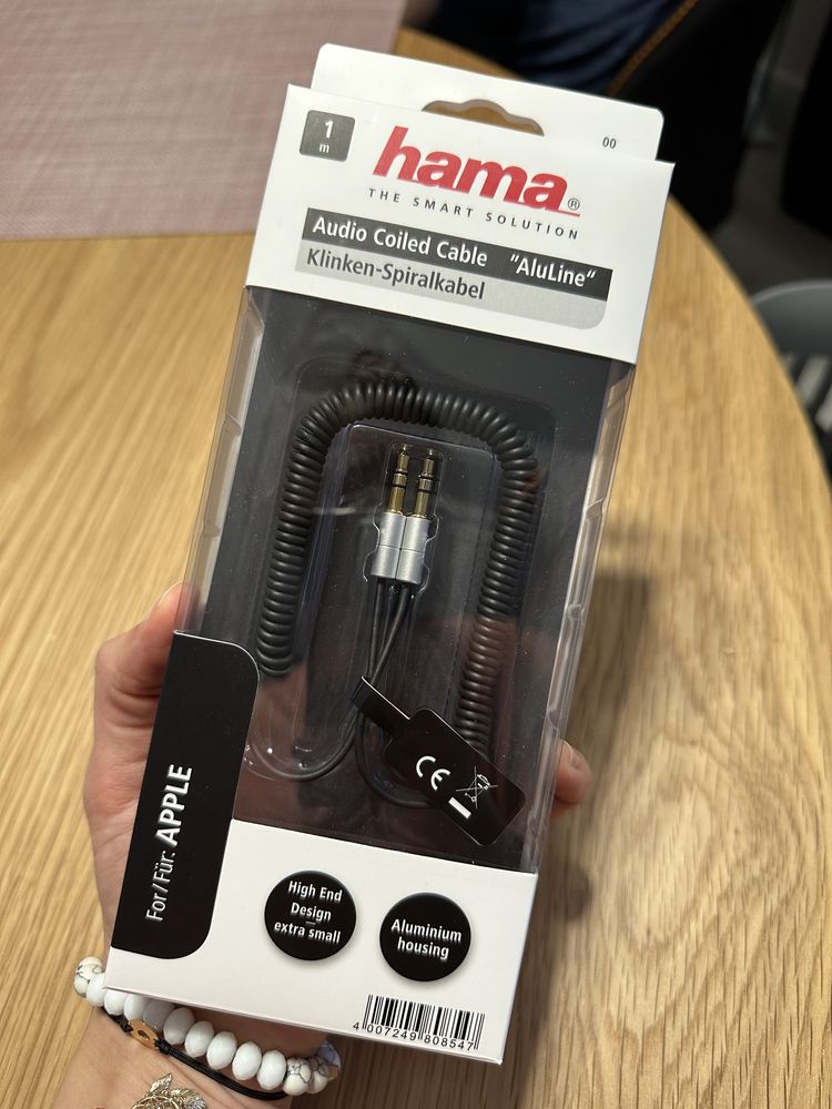 Nowy kabel Hama AluLine minijack (3,5 mm) - minijack (3,5 mm) 1 m