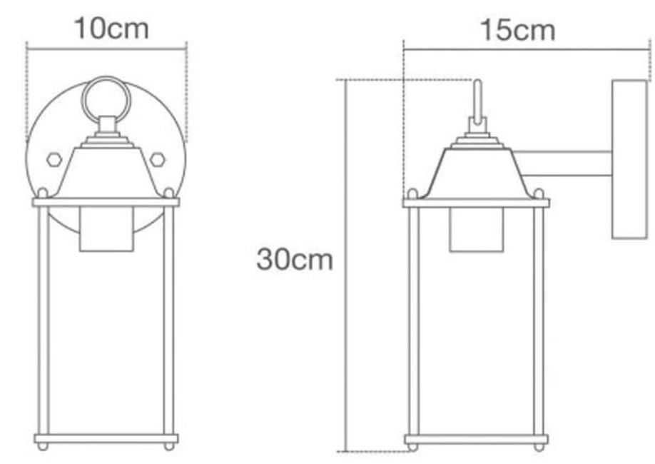 Kinkiet/latarnia montowana na ścianie, kolor czarny, E27 CGC