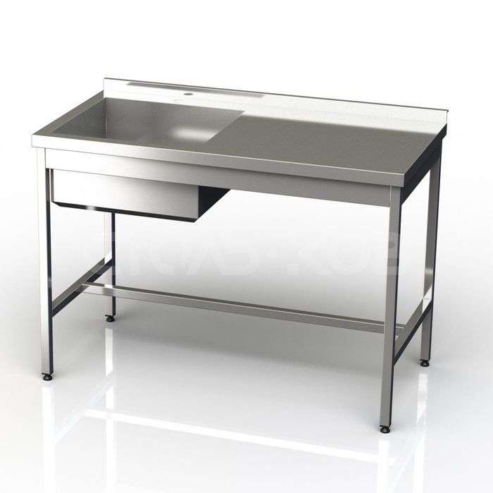 Стіл нержавійка з мийкою, меблі кухонні