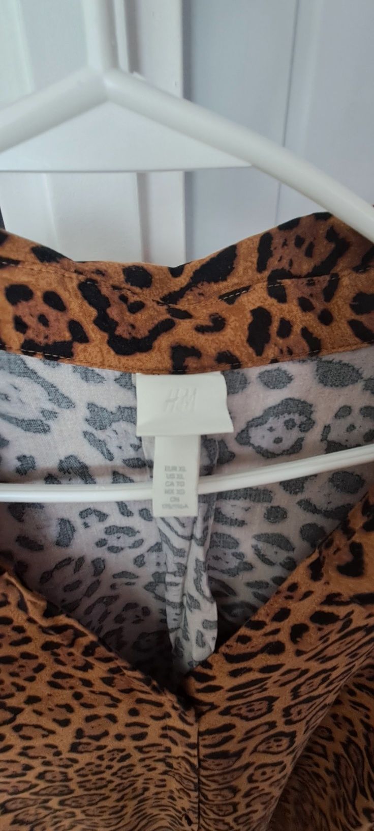 Sukienka szmizjerka w panterkę H&M XL
