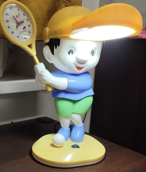 Lampka z zegarkiem na biurko dziecięca LED