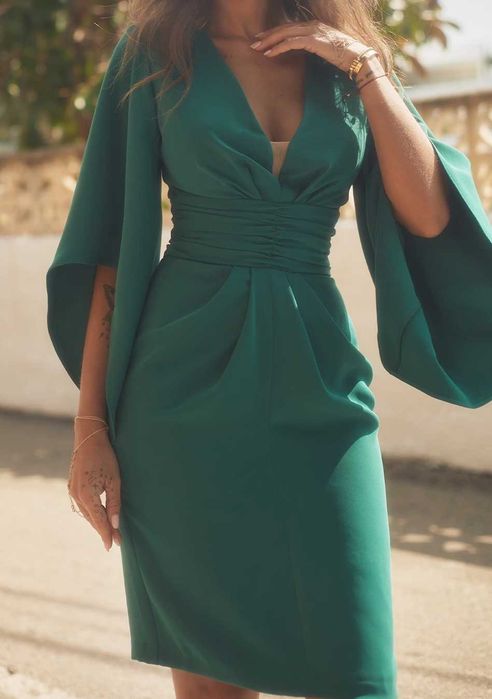 Sukienka Lou Rafia zielona - NOWA rozmiar S