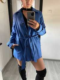 Niebieski płaszcz kurtka M/L