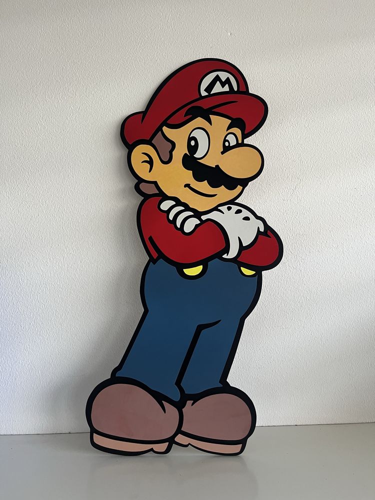 Mario e Luigi em Madeira para Decoração Gaming