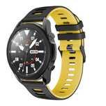 Pasek silikonowy do zegarka smartwatch żółto czarny 22mm