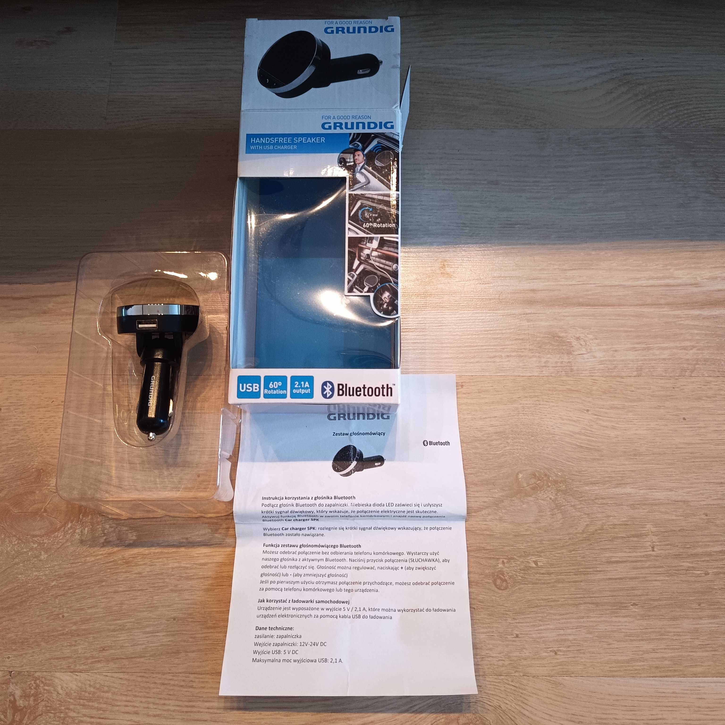 Głośnik z funkcją Bluetooth hands-free ( z ładowarką USB) GRUNDIG