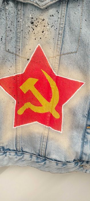 Unikat Nowa kurtka jeansowa Matrioszka Nazad CCCP Vintage 80 ,90 te