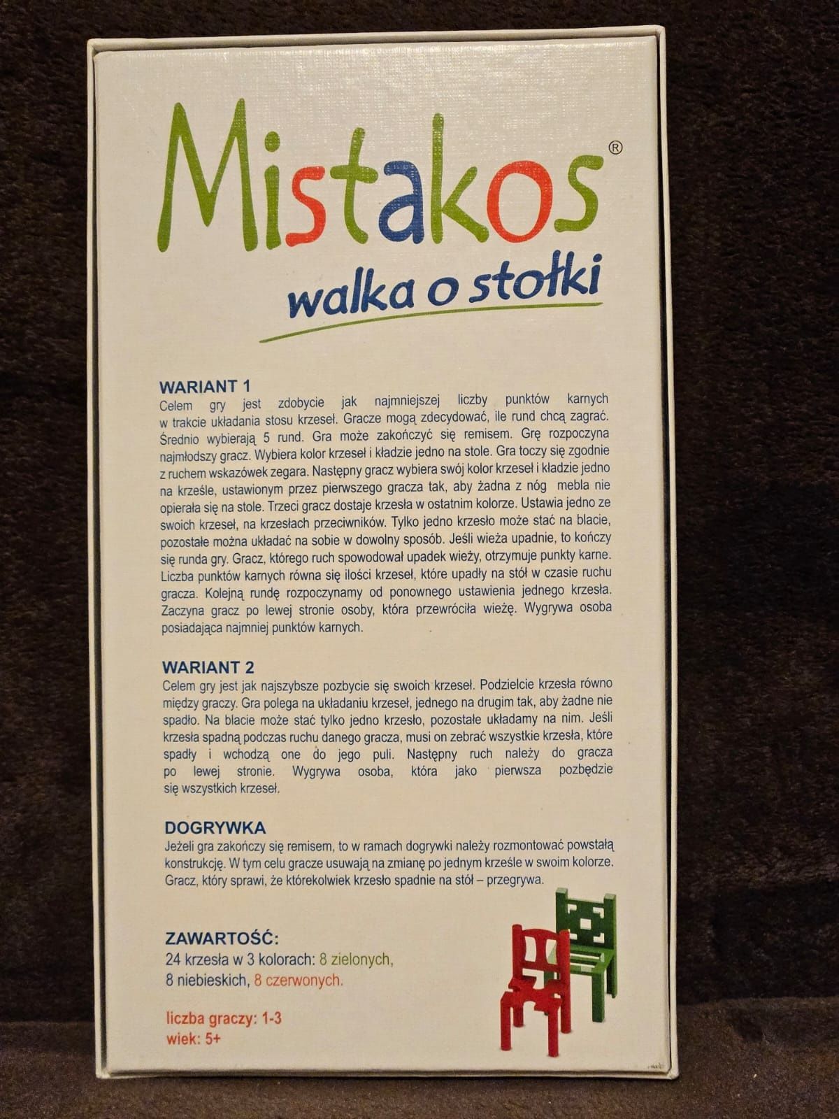 Gra zręcznościowa Mistakos - krzesła