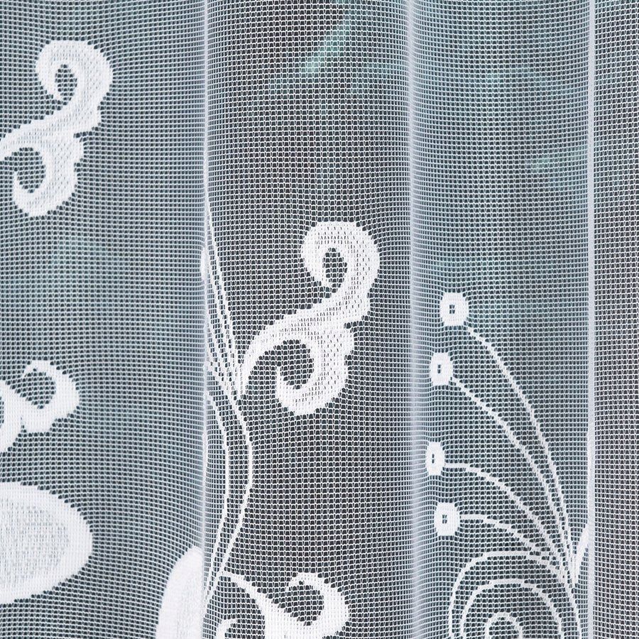 Firana gotowa z łukiem żakard 160 x 310 cm biała