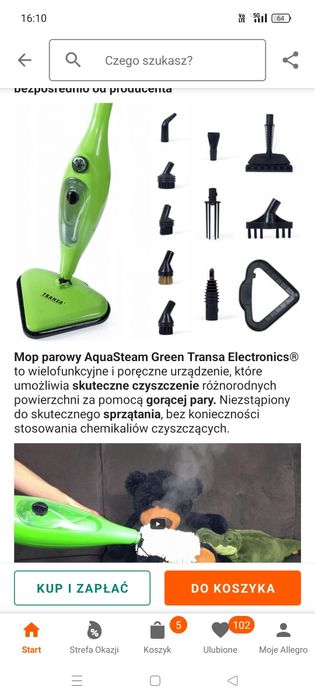 Mop parowy raz użyty