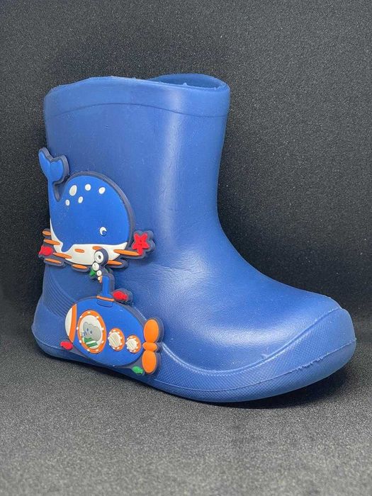 Дитячі гумові чоботи, 20 розмір (150 мм), блакитні з утепленням