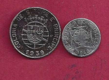 MOEDAS ex-colonia São Tomé e Principe 2 Moedas 1939 e 1948