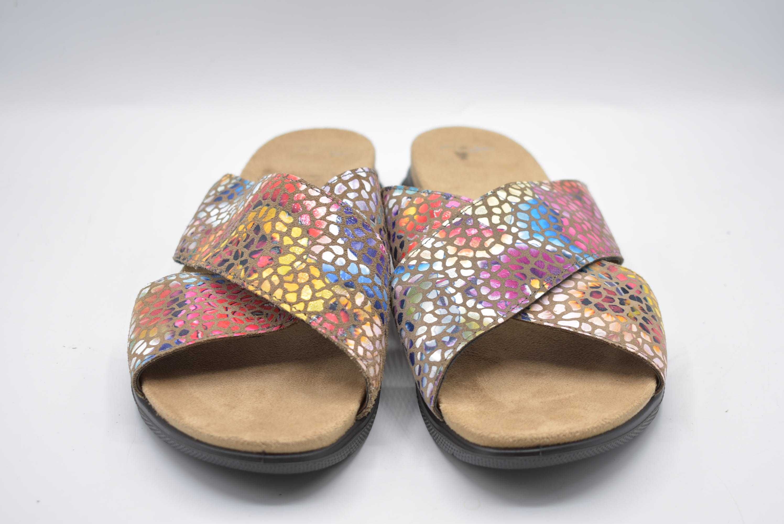 Skórzane wygodne klapki Clarks ( 41 )