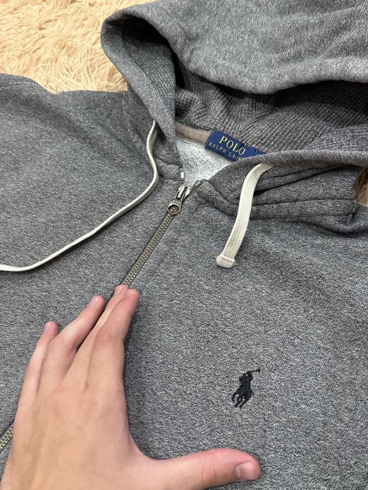 Серая кофта зипка зип худи polo ralph lauren поло ральф лорен оригинал