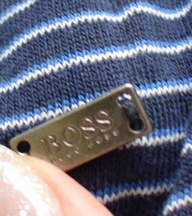 Hugo Boss xxl cienki sweter w paski granatowy