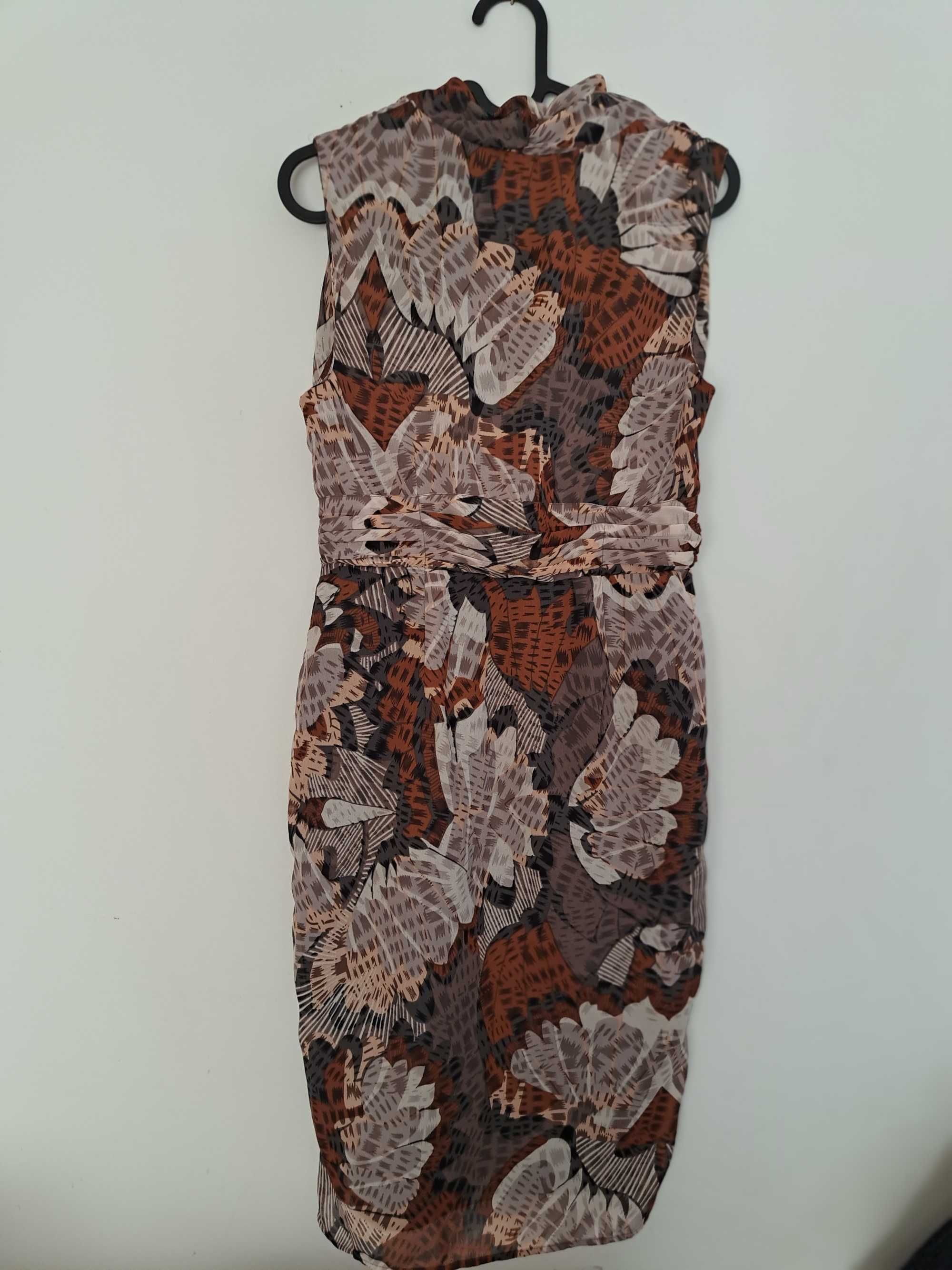 Sukienka kolory jesieni zakładana fala klepsydra pin up